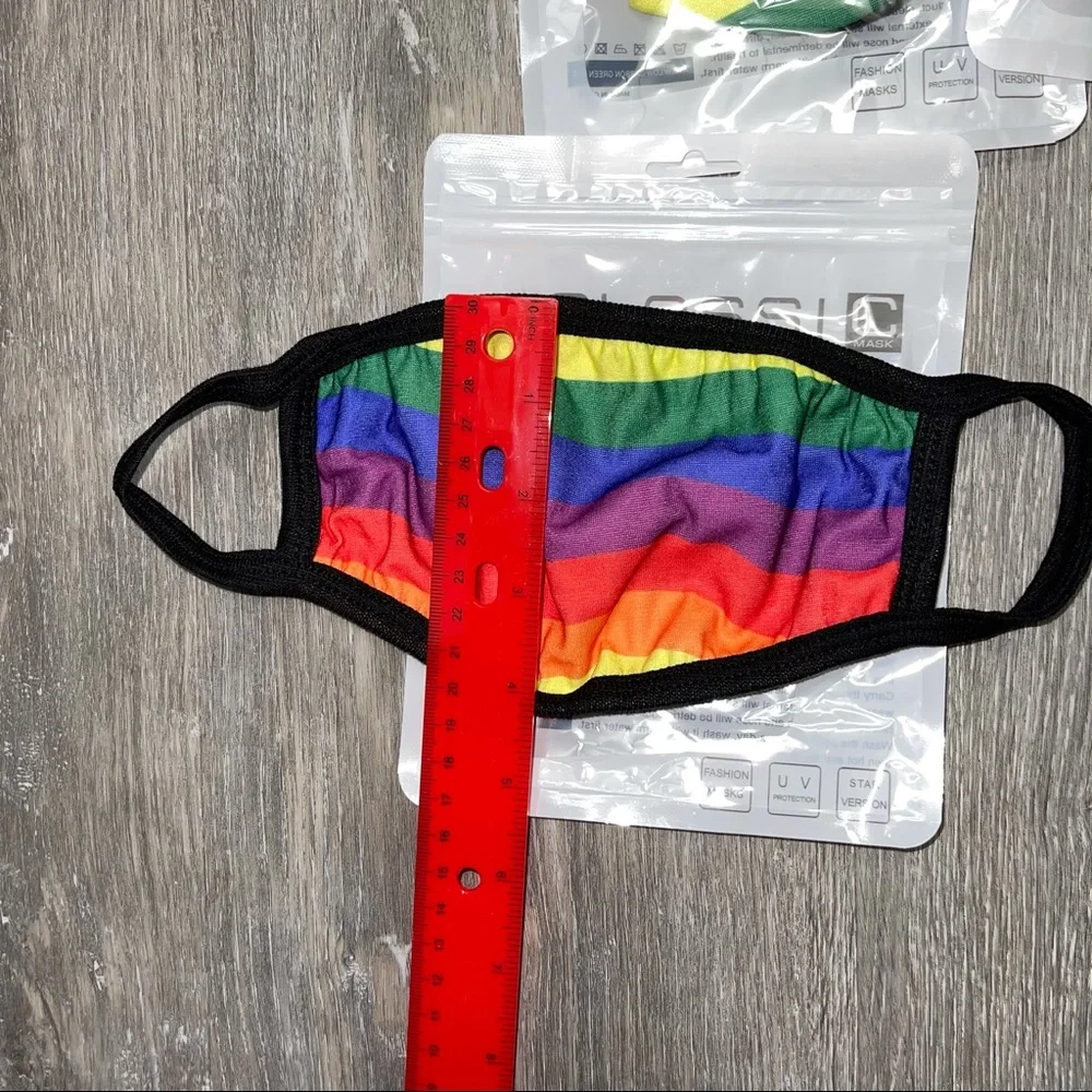 Face Mask , non medical, rainbow, fits smaller, 3/$12